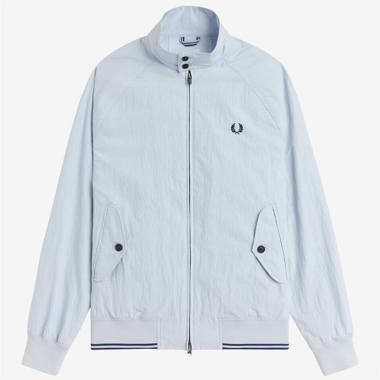 Fred Perry Retro Mod Crinkle Harrington Jacket in Dusky Blue