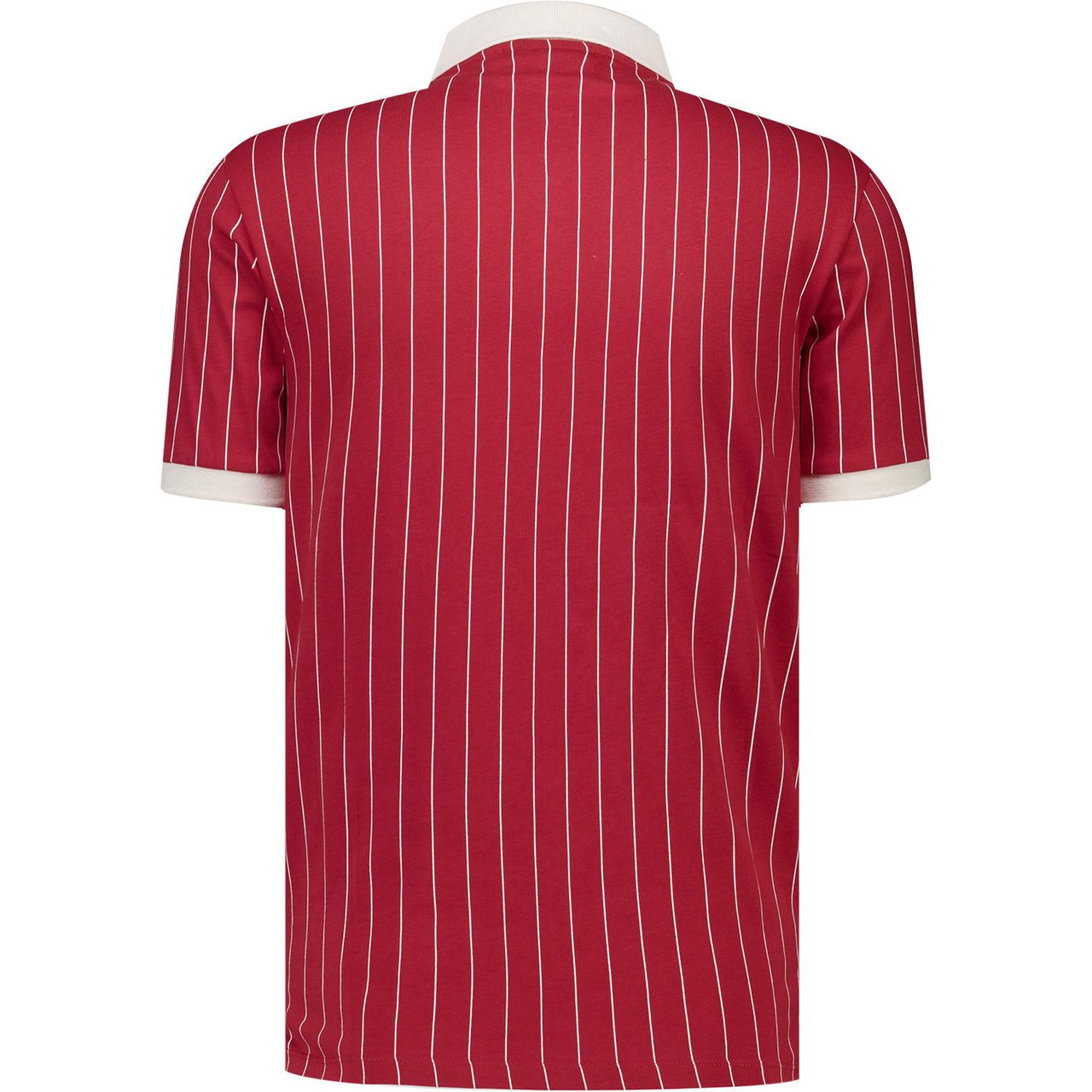 Fila Vintage BB1 Pin-Stripe Borg Polo Shirt in Garnet Red