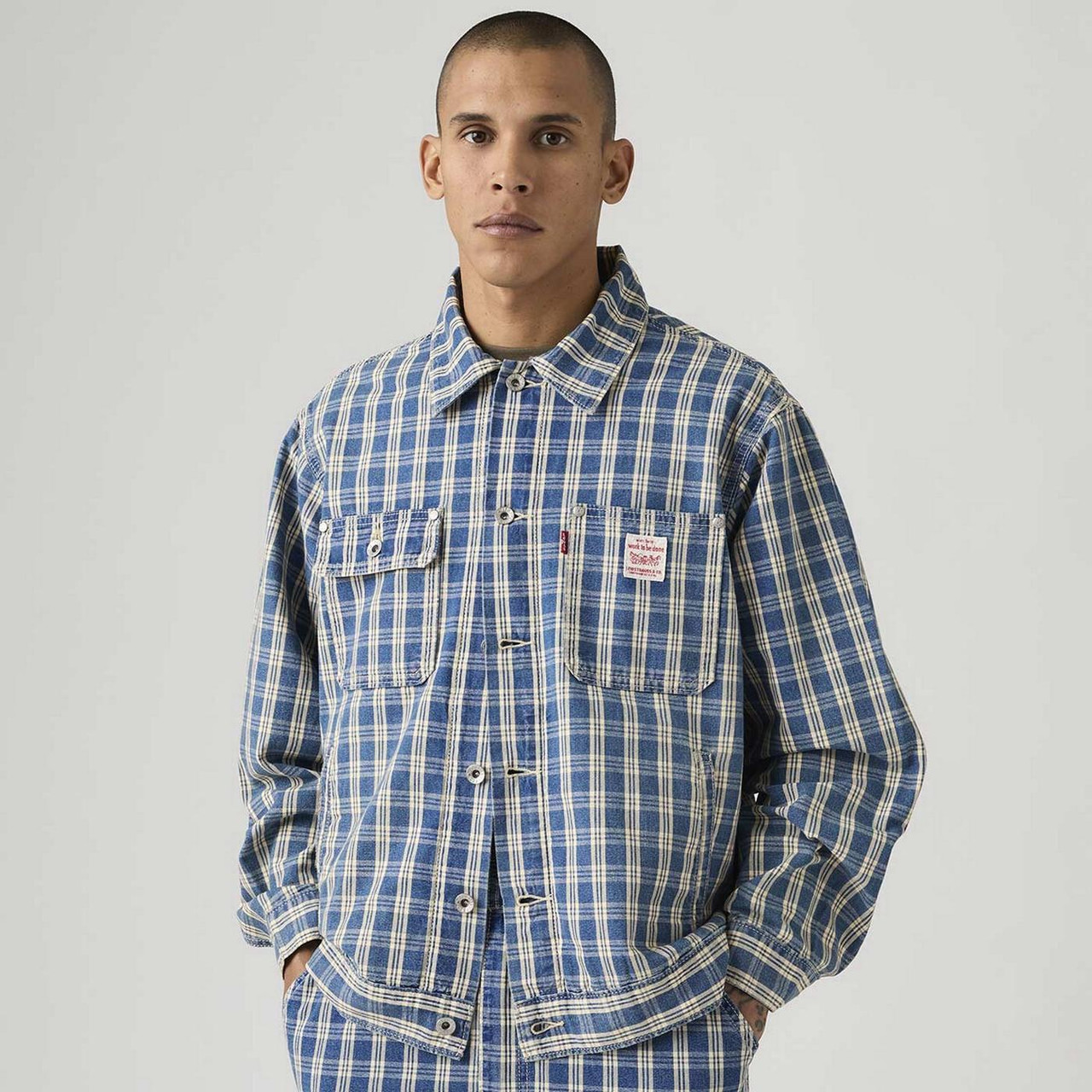Levi's Sunrise Retro Trucker Jacket in Blue Summer Check