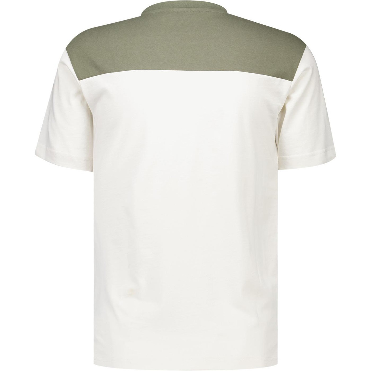 Ellesse Vignola Colour Block Retro 80s T-shirt in White/Khaki