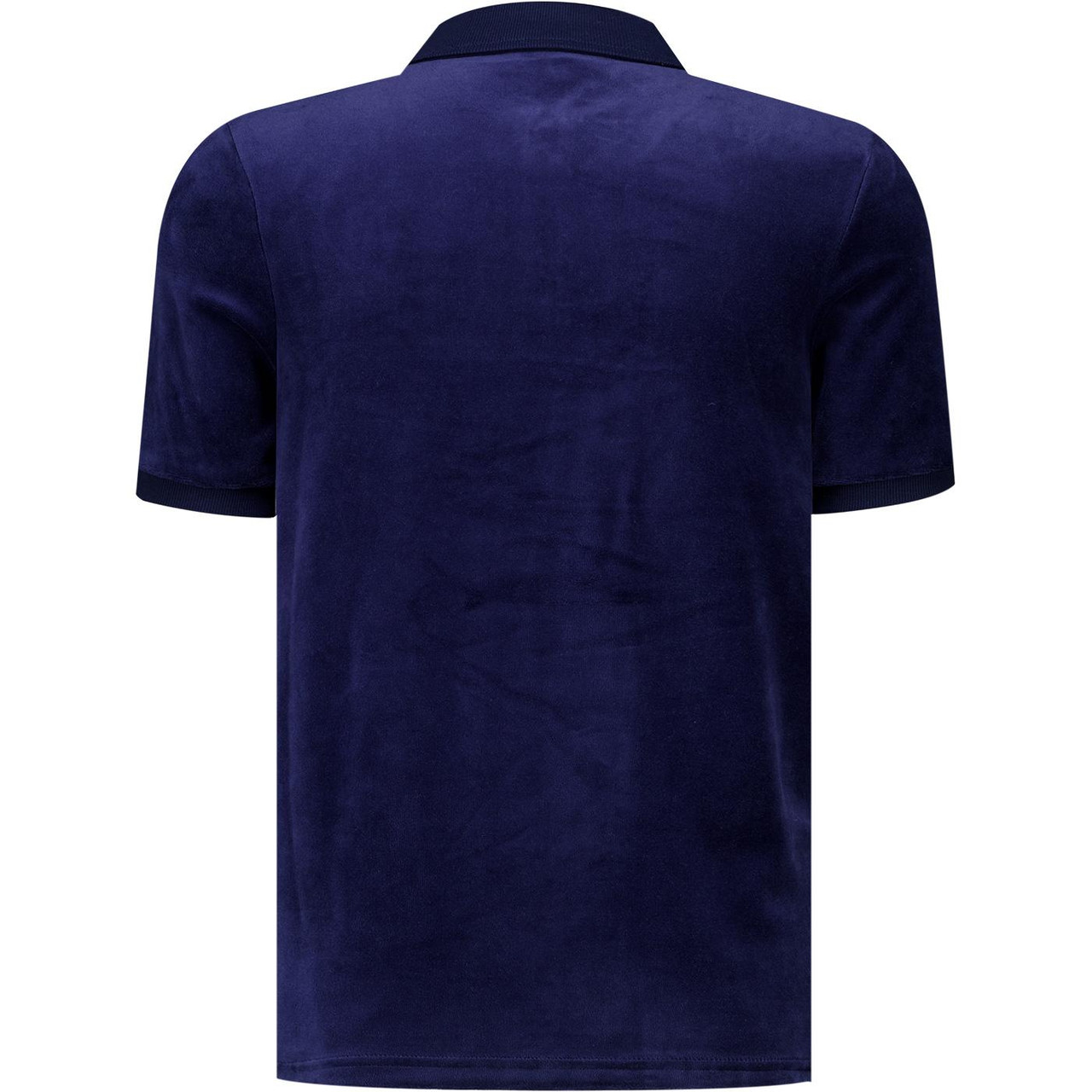 Sergio Tacchini Cardona Velour Zip Neck Polo in Maritime Blue