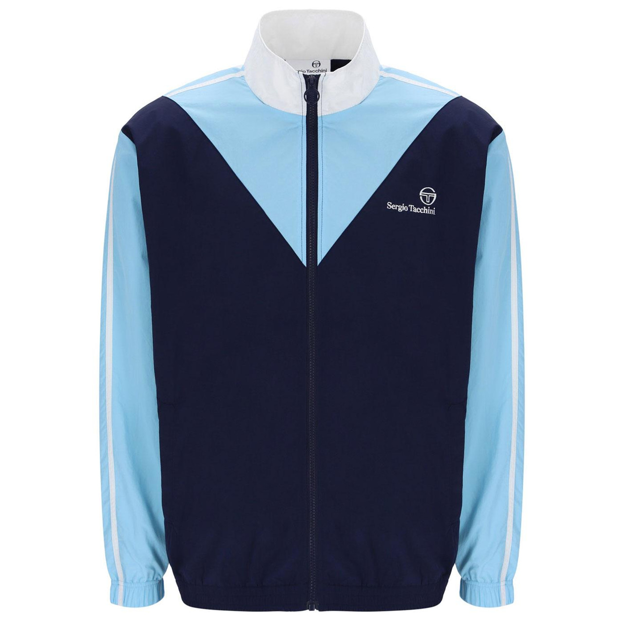Sergio Tacchini Cortese Chevron 80s Track Jacket in Maritime Blue