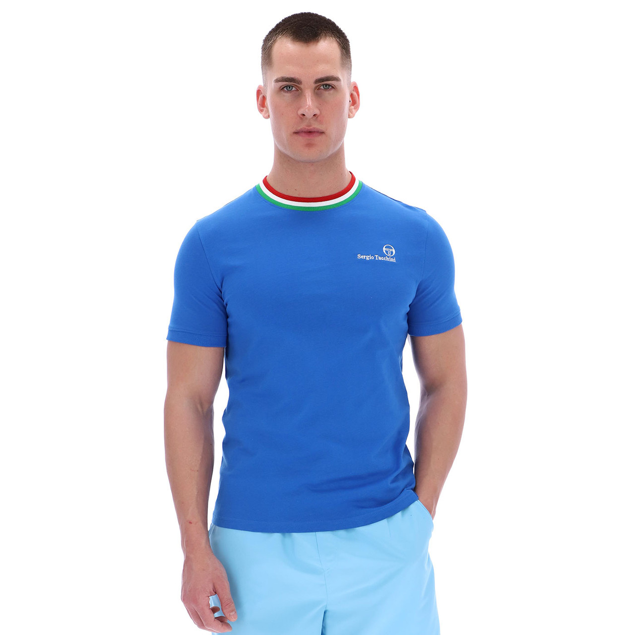 Sergio Tacchini Rainer FC Archivio 80s Football T-shirt in Strong Blue