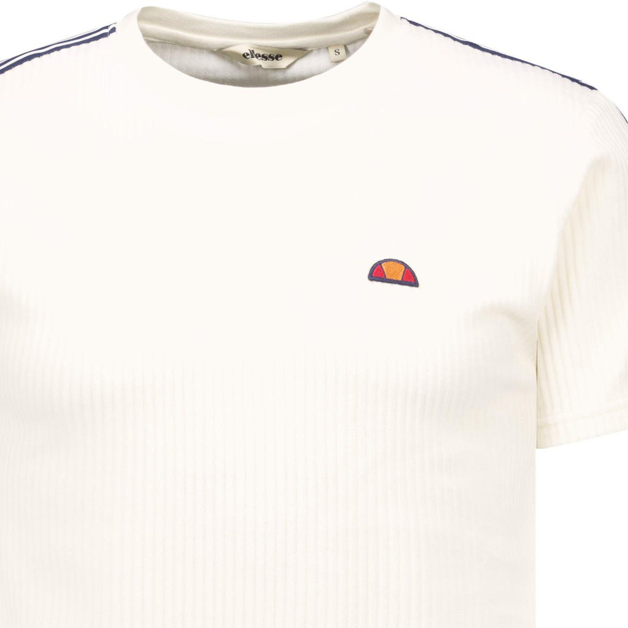Ellesse Madori Men's Ribbed Corduroy Taped T-Shirt in Off White