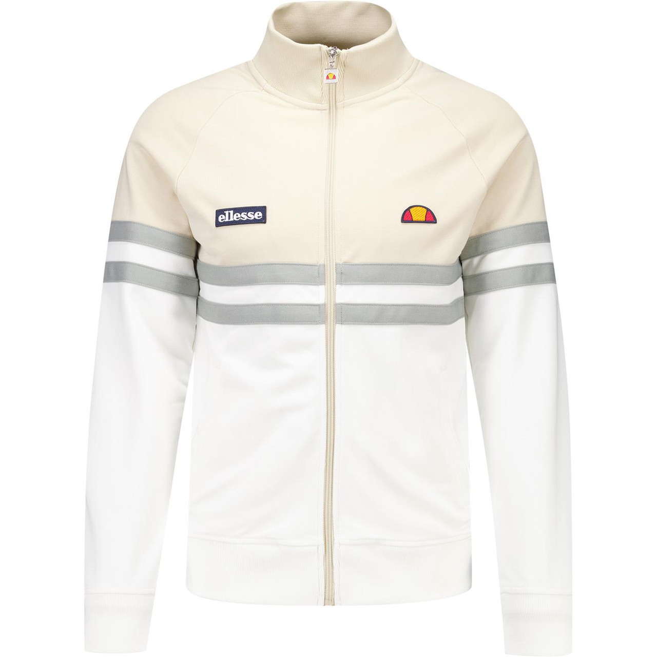 Ellesse Rimini Colour Block Track Jacket in Off White/Stone