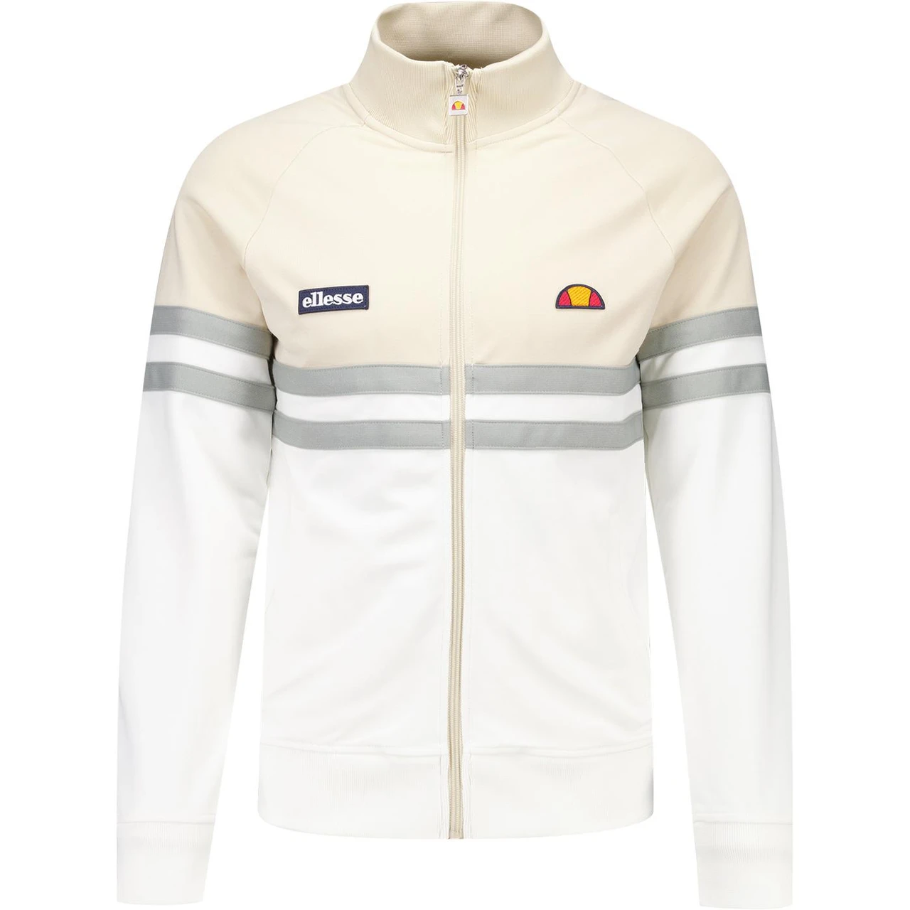 Ellesse Rimini Colour Block Track Jacket in Off White/Stone