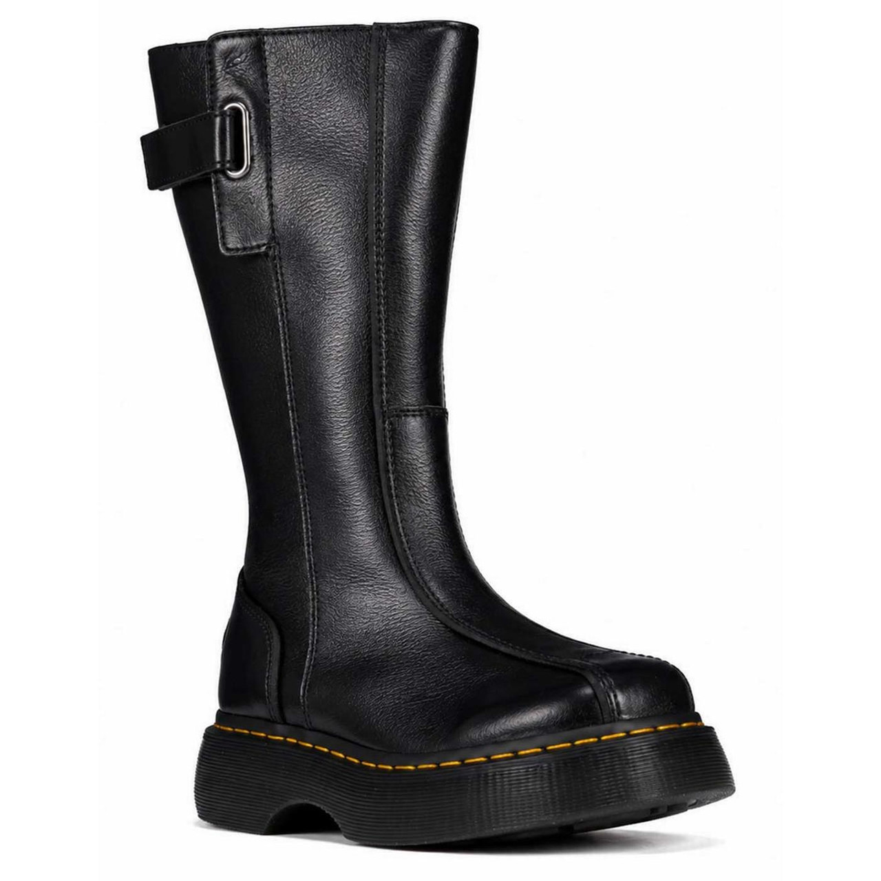 Dr Martens Buzz Hi Retro 70s Black Milled Gloss Nappa Leather Boots