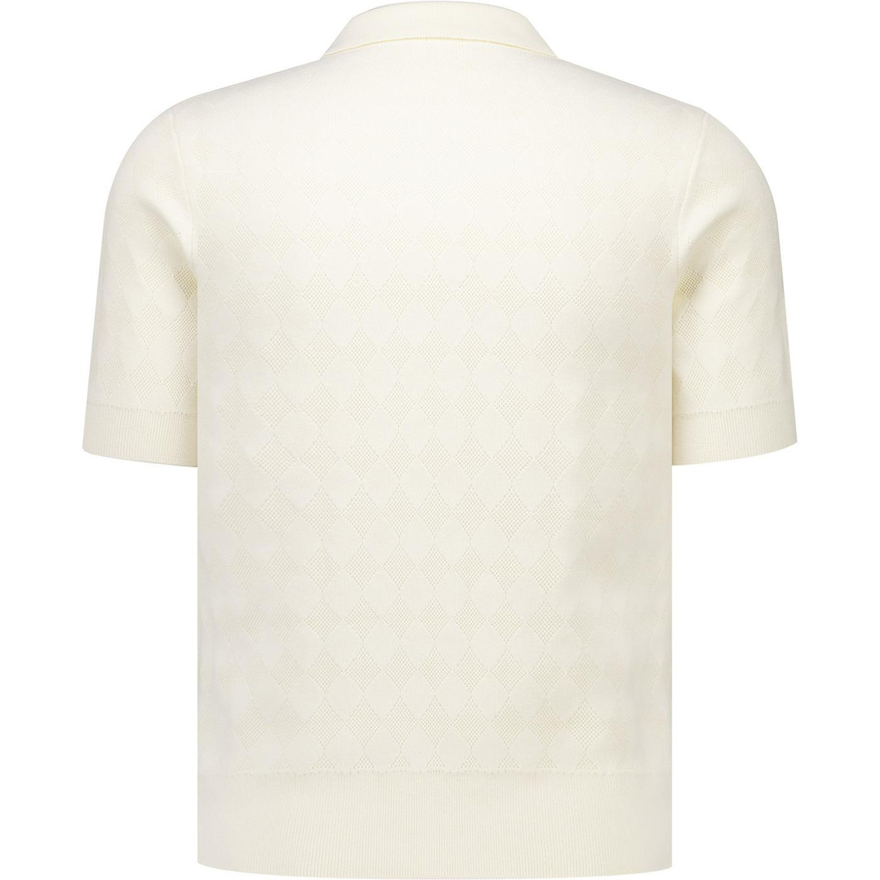 Fred Perry Pointelle Knitted Mod Polo Shirt in Ecru