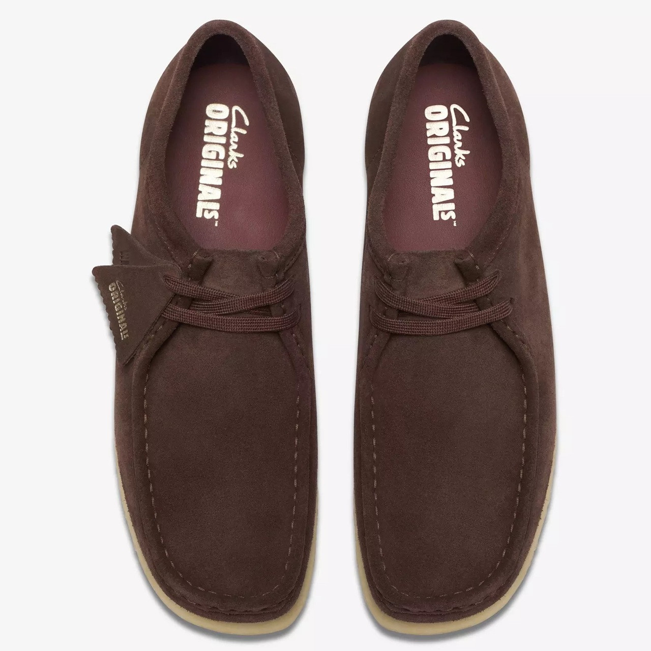 Clarks Originals Wallabee Moccasin Shoes in Dark Brown Suede