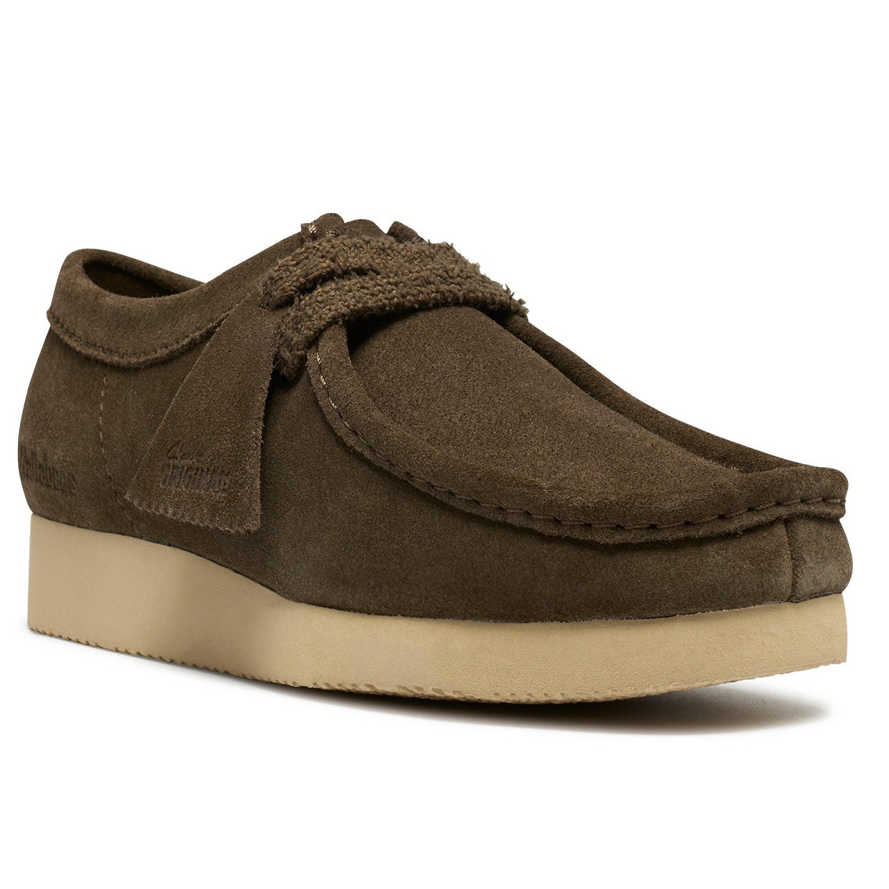 Clarks Originals Women's Wallabee Lite Shoes in Dark Olive Suede