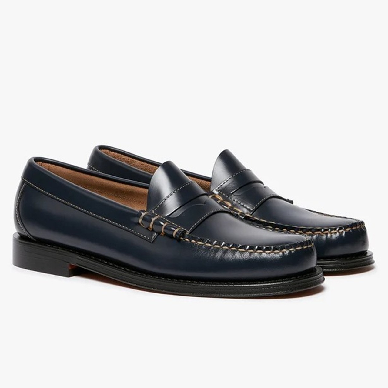 G.H. Bass Weejuns Heritage Larson Contrast Stitch Loafers in Navy