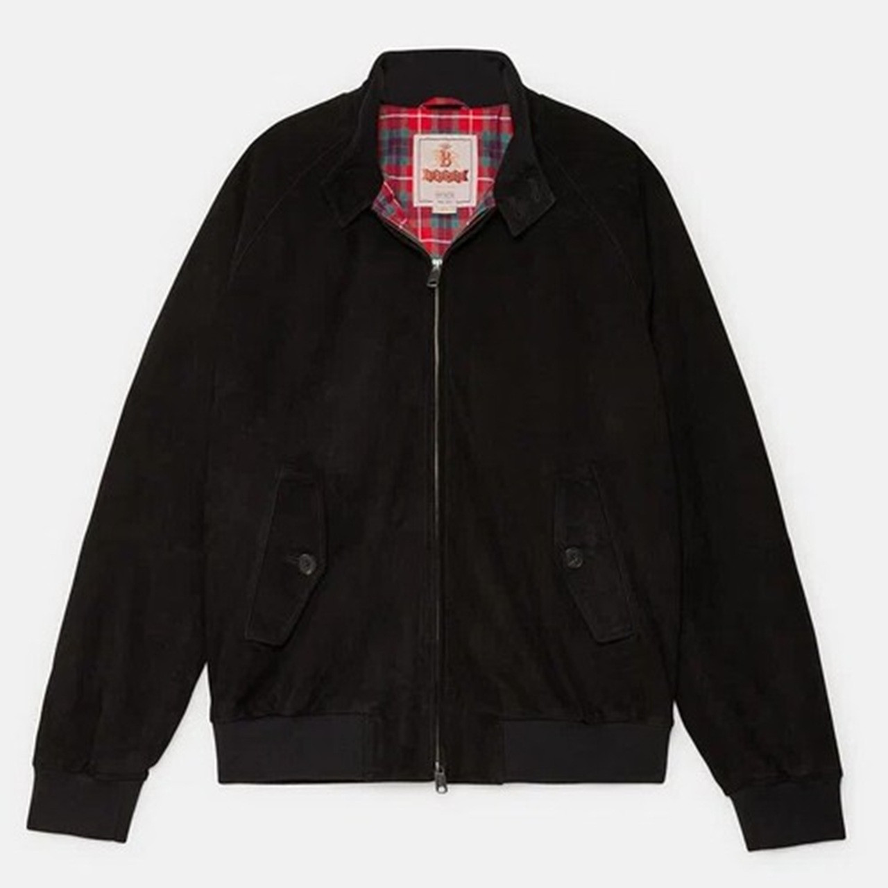 Baracuta G9 Suede Harrington Jacket in Black