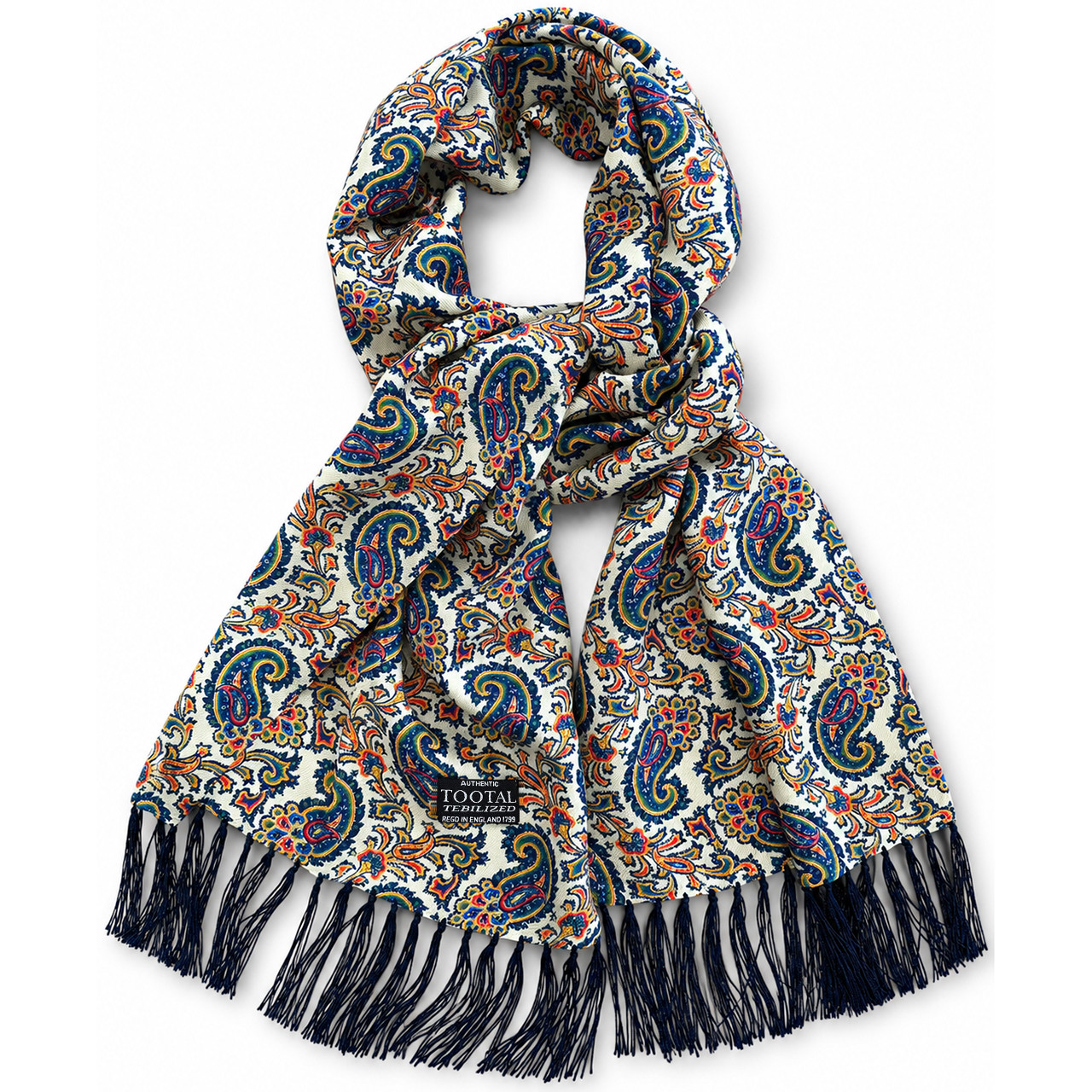 Tootal Multicoloured Paisley 60s Mod Style Rayon Scarf