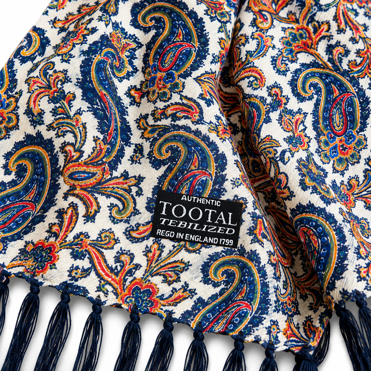 Tootal Multicoloured Paisley 60s Mod Style Rayon Scarf