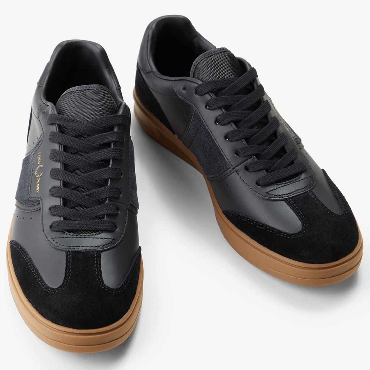 Fred Perry B4 Leather Suede Tennis Shoes in Black