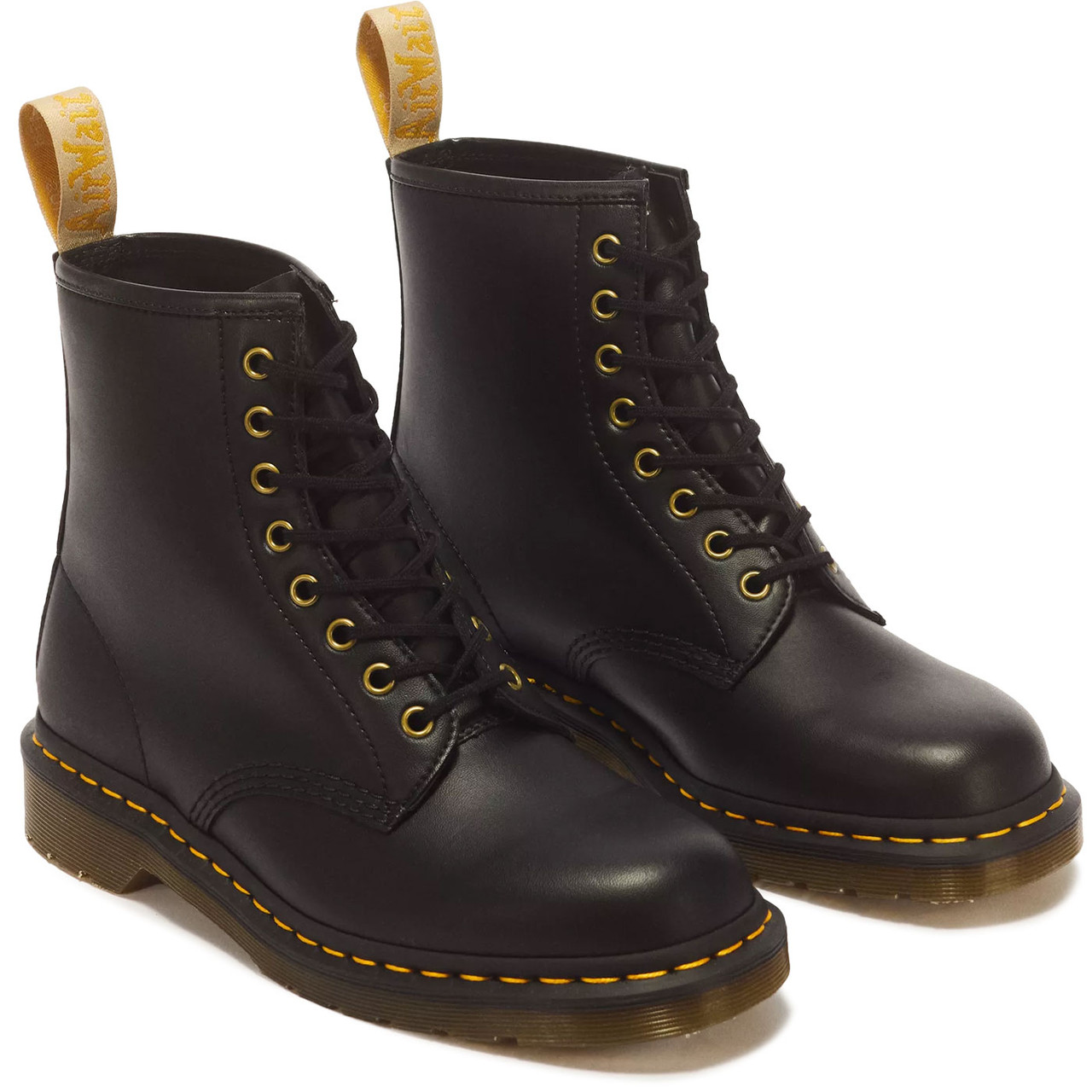 靴 Dr. Martens 1460 UK4 Dr. Martens 1460 Vegan 8 Eye Lace Up Faux Leather Boots in Black