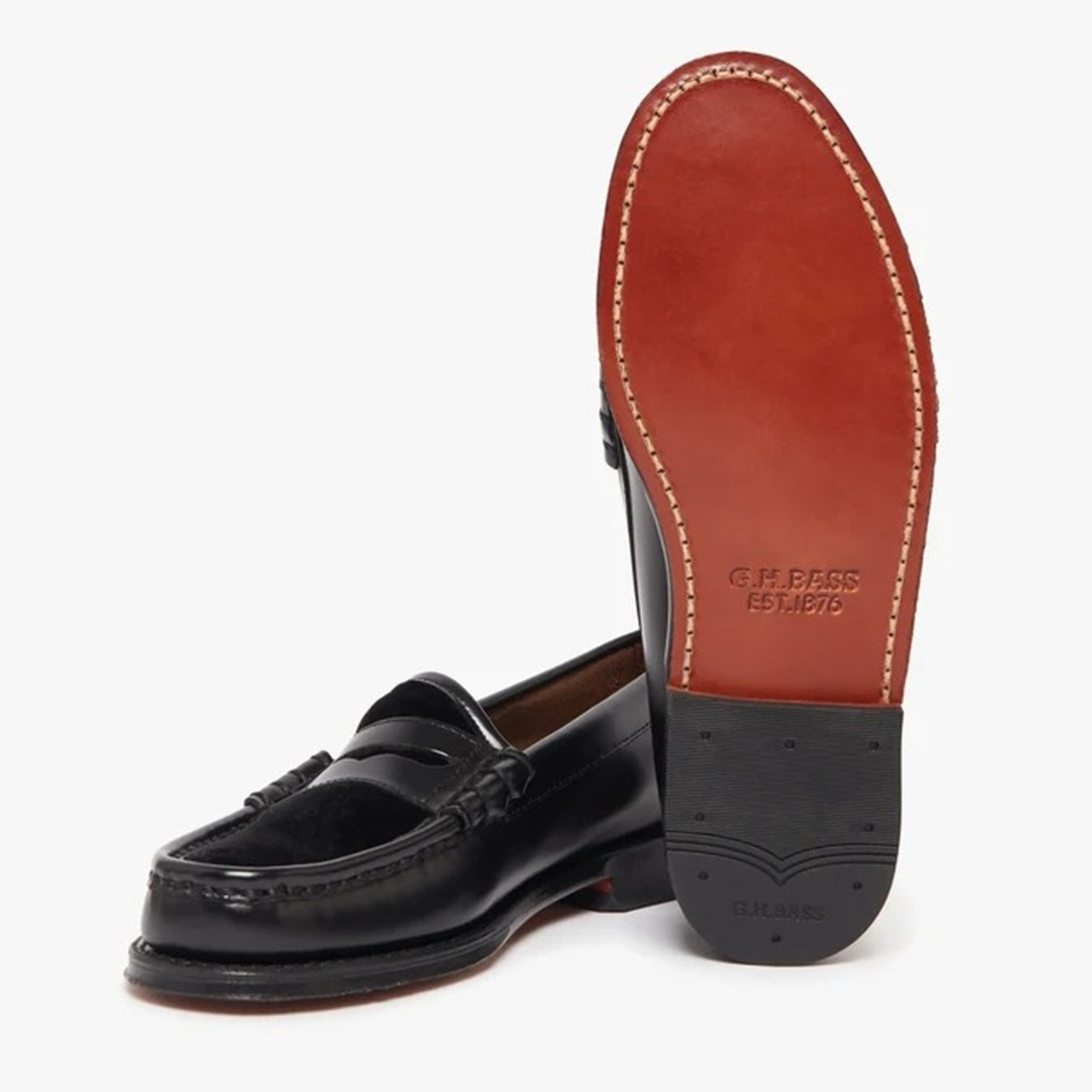 Bass Weejuns Heritage Larson Velvet Penny Loafers in Black