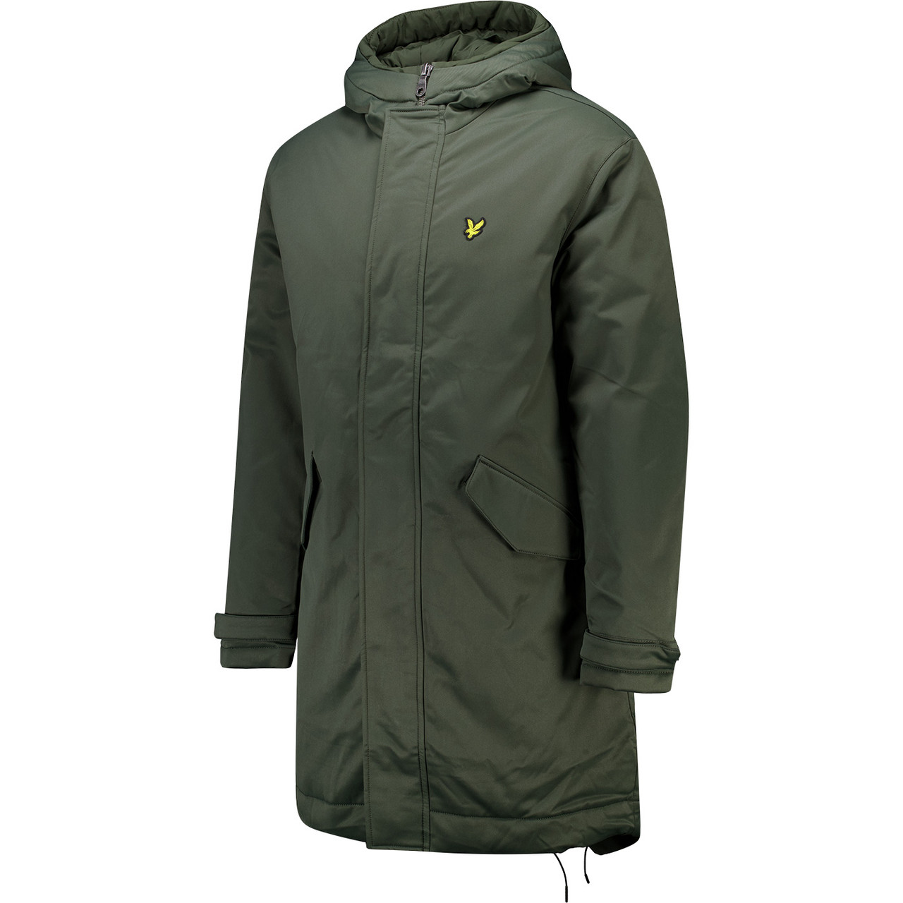Lyle & Scott Padded 60s Mod Fishtail Parka in Deep Depths Green