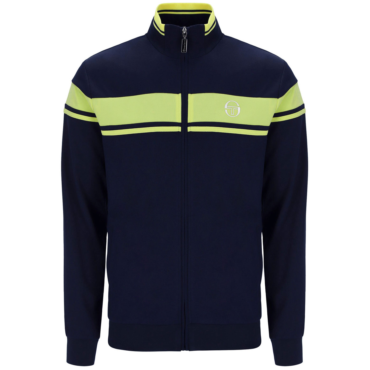 Sergio Tacchini Damarindo Retro 80s Track Jacket in Maritime Blue
