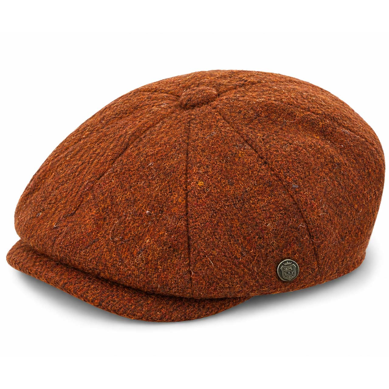 Failsworth Carloway Harris Tweed Gatsby Cap Rust