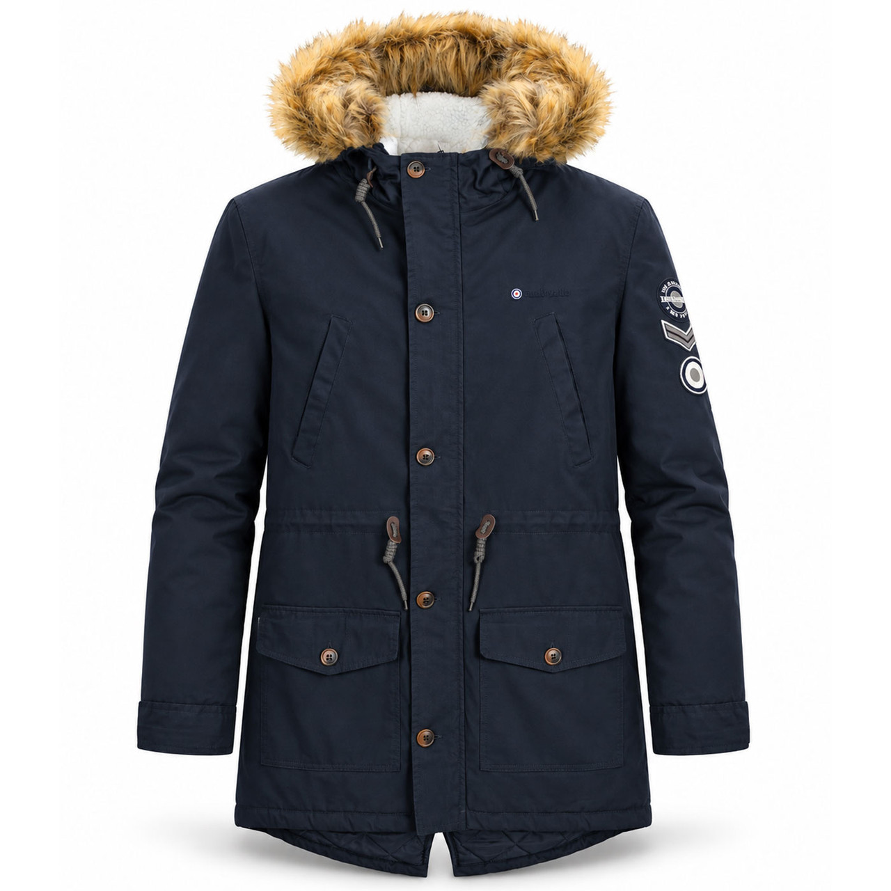 Lambretta Sherpa Lined Mod 60s Fishtail Parka in Dark Navy
