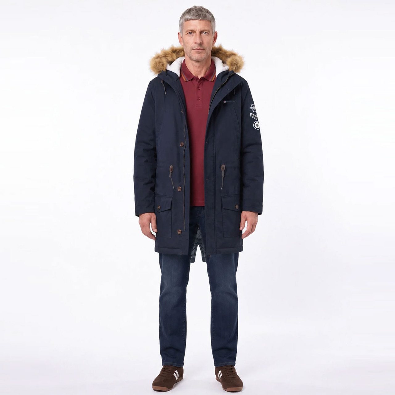 Lambretta Sherpa Lined Mod 60s Fishtail Parka in Dark Navy