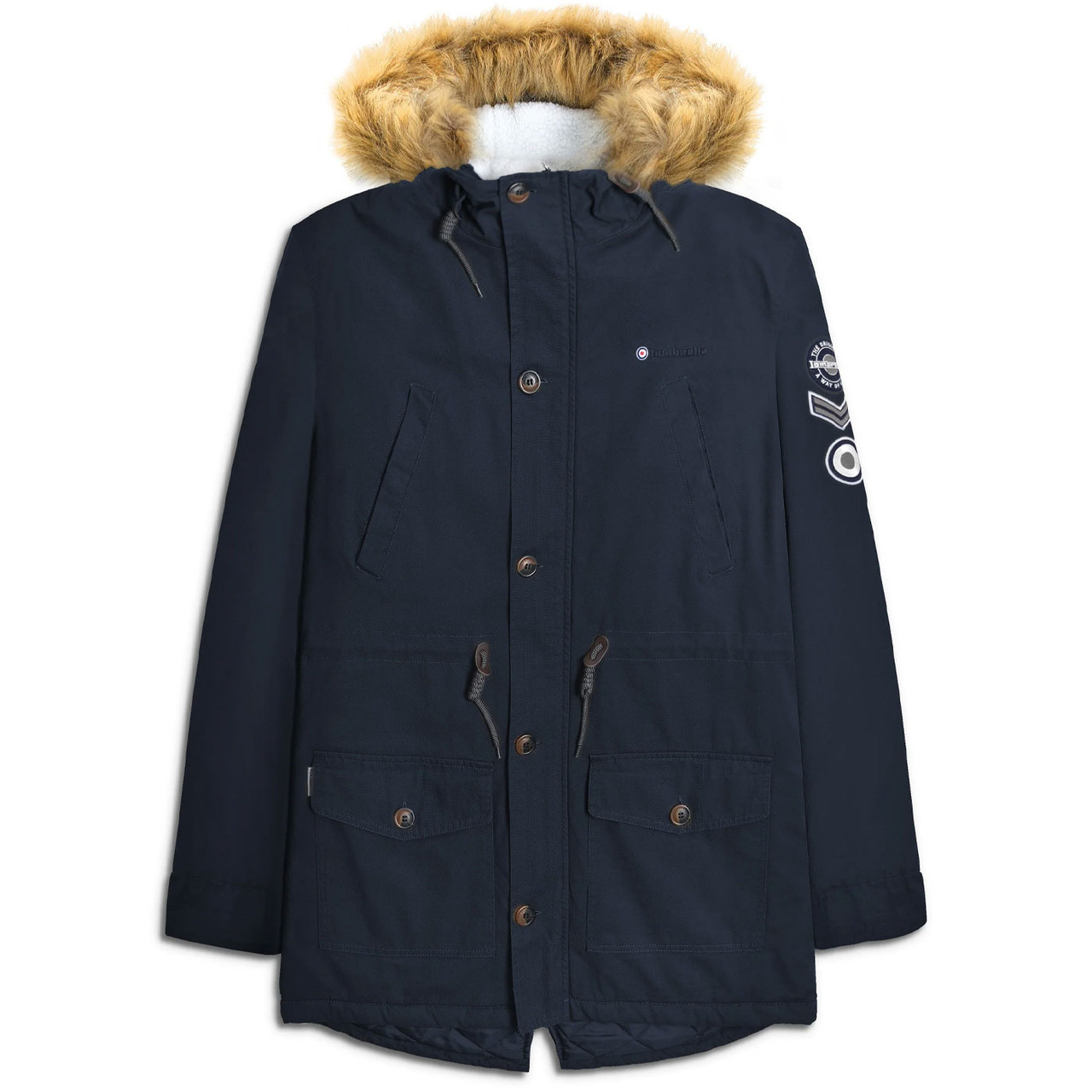 Lambretta Sherpa Lined Mod 60s Fishtail Parka in Dark Navy