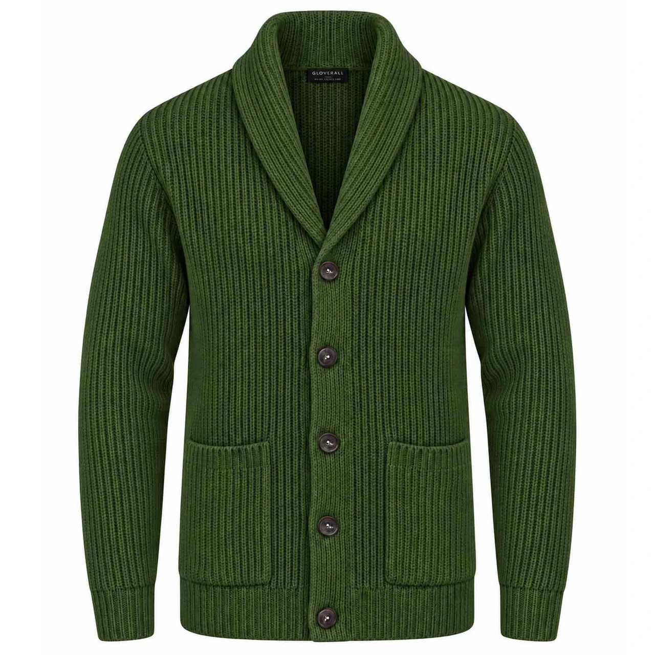 [Gloverall Made In England Shawl Collar Ribbed Cardigan ]
