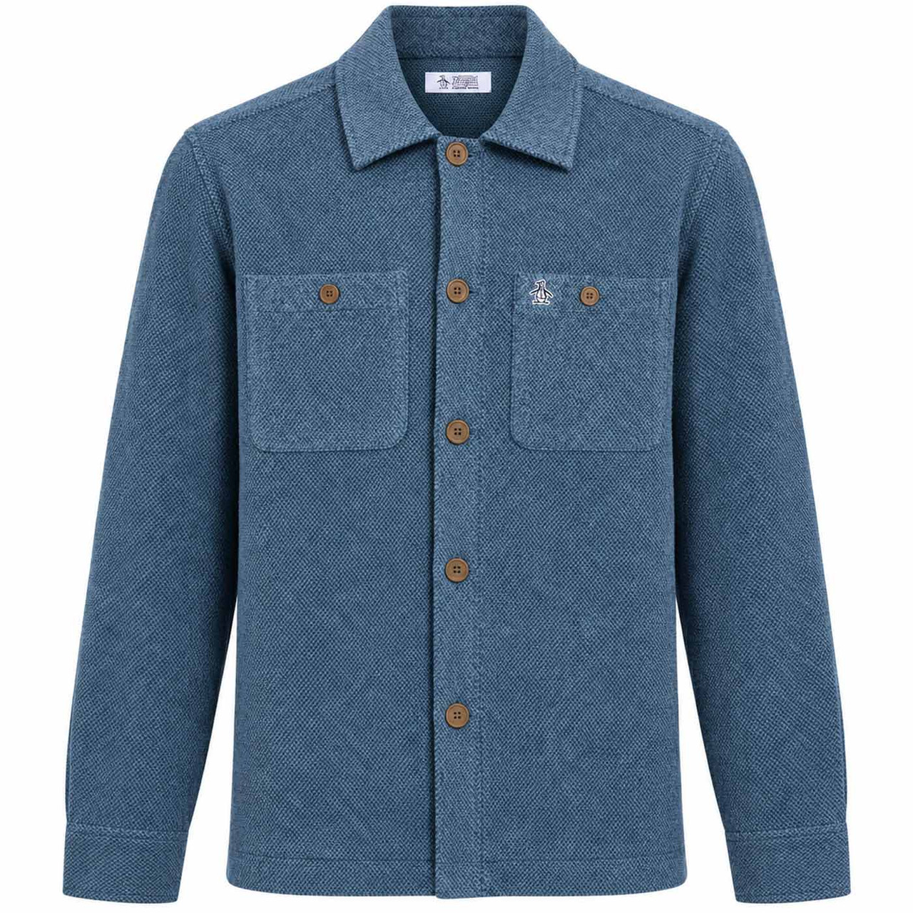 Original Penguin Men's Retro Fleece Overshirt in Sargasso Sea Blue
