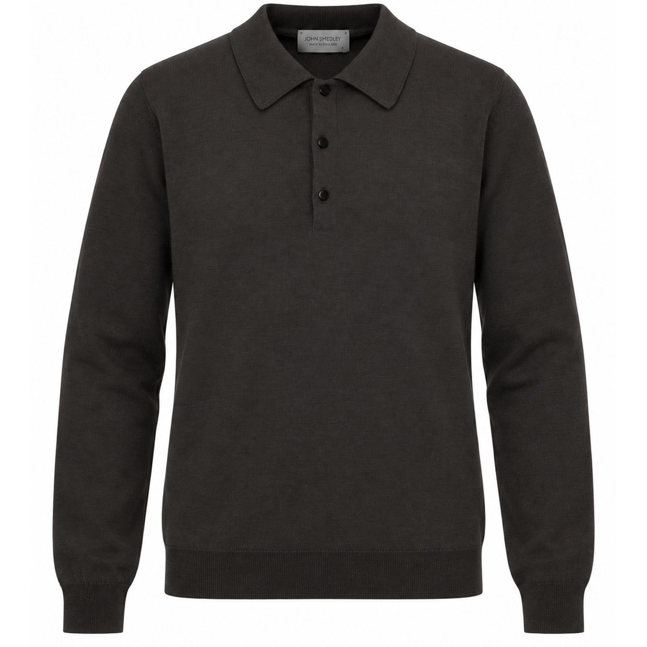 John Smedley Caverhill Extra Fine Merino Knitted Polo in Brown