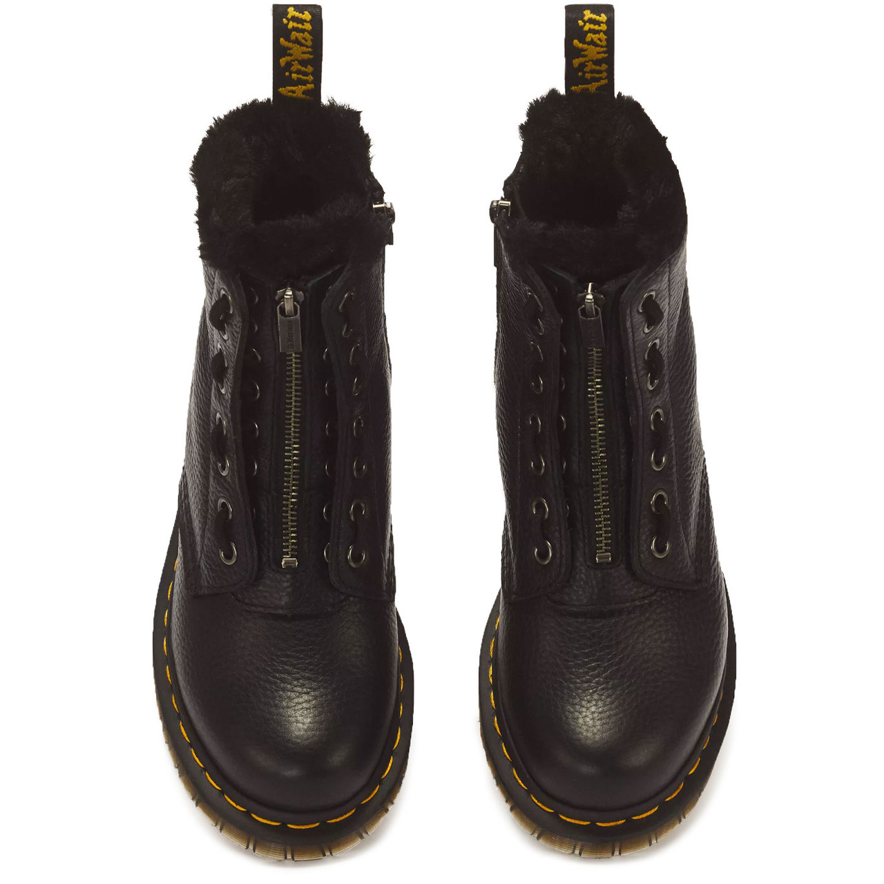 Dr Martens 1460 Serena Zip 8 Eye Milled Nappa Leather Boots in Black