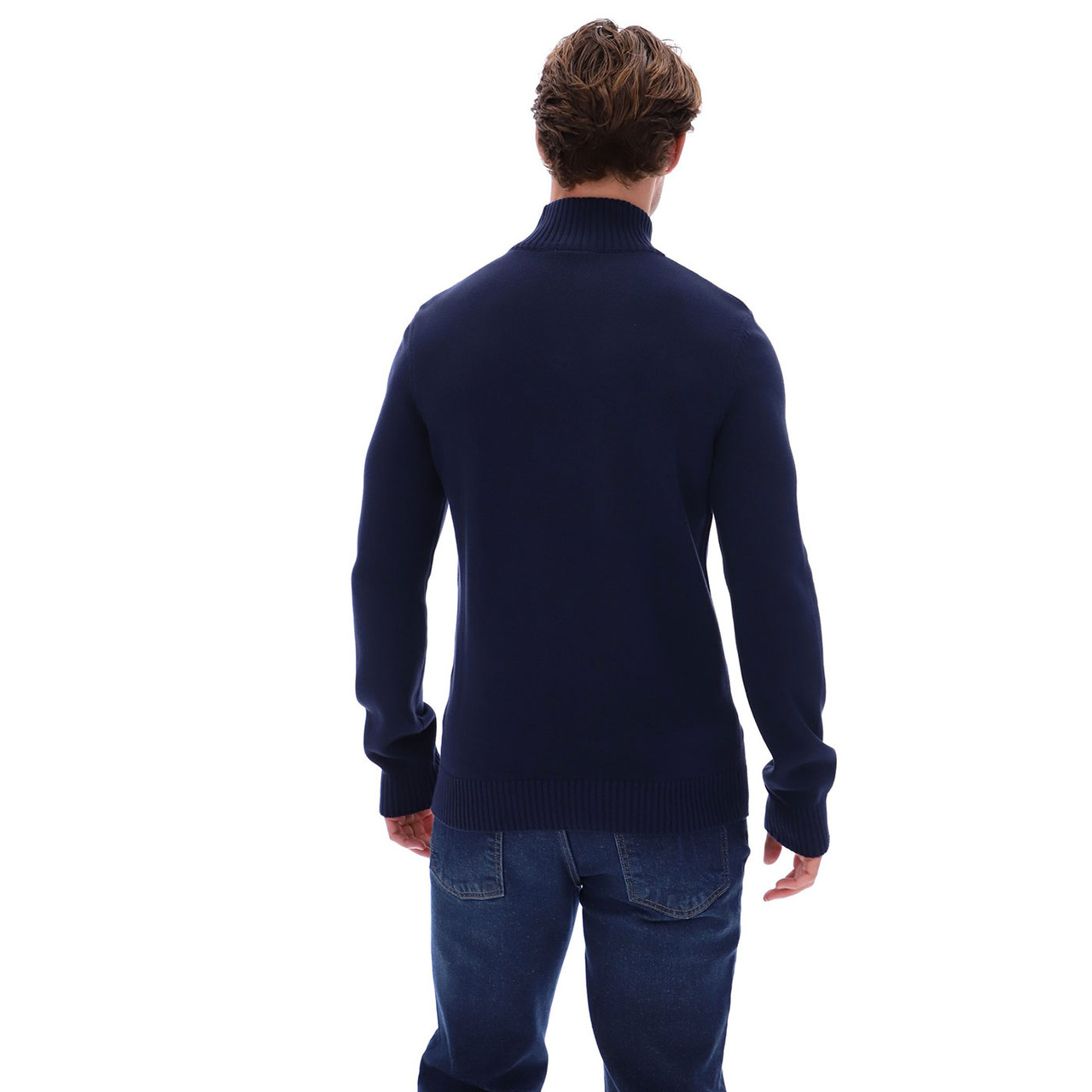 Sergio Tacchini New Dallas 1/4 Zip Knitted Jumper in Maritime Blue