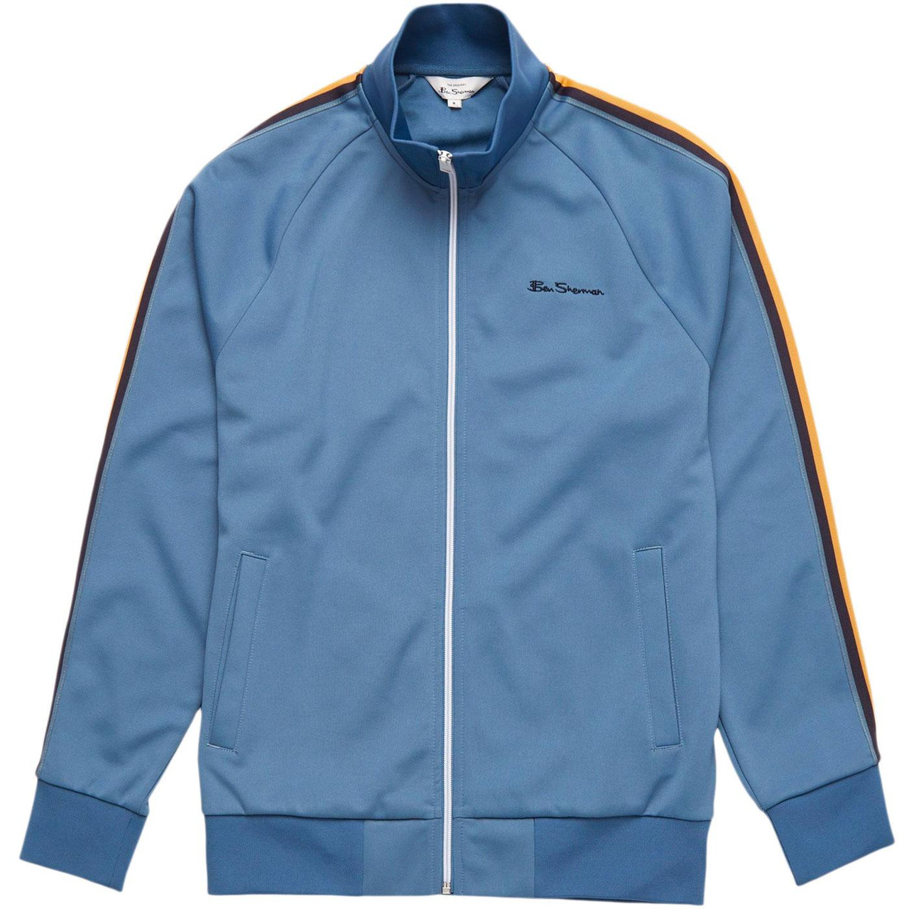 BEN SHERMAN Retro 90s House Taped Track Top Blue