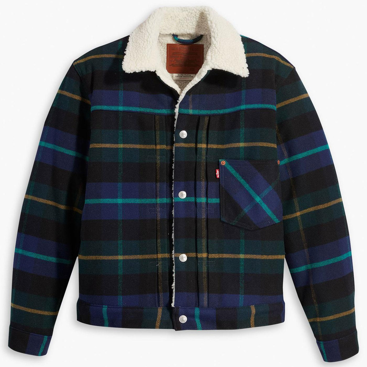 Levi's® Type I Plaid Sherpa Trucker Jacket Spruce
