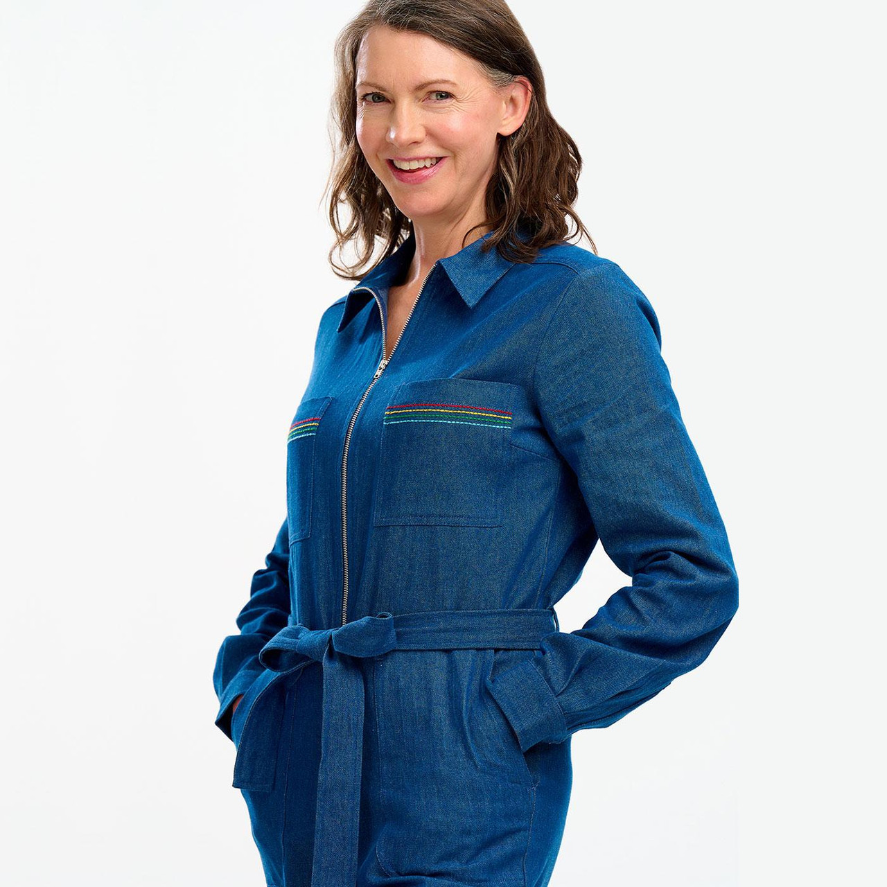 Anwen Sugarhill Brighton Retro 70s Jumpsuit Denim