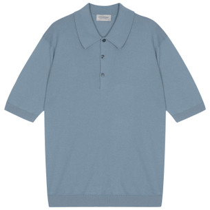 John Smedley Adrian Sea Island Cotton Polo Almond