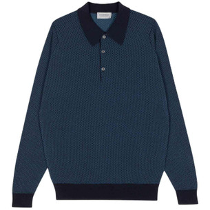 John Smedley Noah Skipper Neck Polo Made in England Beige Musk