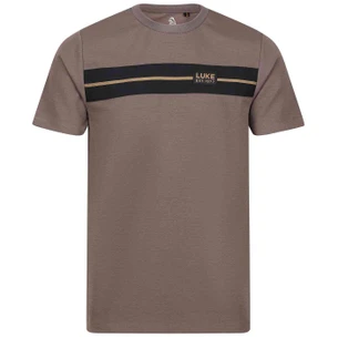 T-shirt Luke Sport Homme – Taille S – Marron Rayé – 100% Coton – État Impeccable