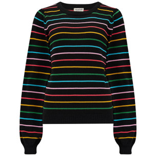 Rita Sugarhill Rainbow Stripe Knit Jumper in Khaki