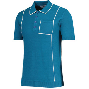 Pelham Madcap England 60s Dogtooth Jersey Polo CS