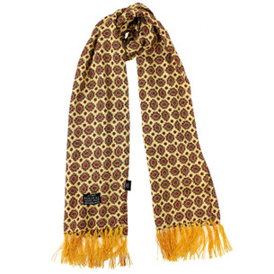 Tootal 60s Cream Paisley Fringed Rayon Mod Scarf