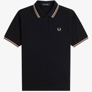 Fred Perry G3600 Women's Twin Tipped Polo in Black/White/Blue