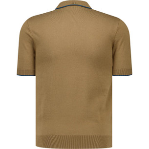 Fred Perry Striped Rib Knitted Retro Polo Shirt TB