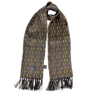 Tootal Marmalade Wheel Fringed Rayon Mod Scarf