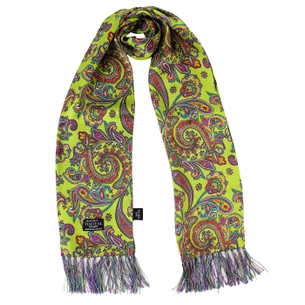 Tootal Blue Oval Geo Fringed Retro Mod Rayon Scarf