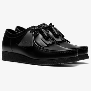 Clarks Originals Wallabee Leather Moccasin Shoes in Dark Brown