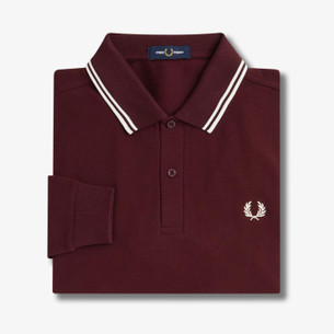 Fred Perry Vertical Stripe Zip Neck Knitted Polo B