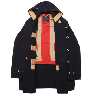 Gloverall Mid Monty Mod 60s Wool Duffle Coat in Black