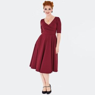 hell bunny burgundy dress Hell Bunny Brenda Wiggle Dress Burgundy / Wine