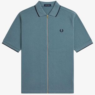【再値引き】Fred PERRY Ribbed Polo Shirt Fred Perry M6000 Men's Mod Pique Tennis Shirt in Sport Green